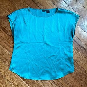 Tahari Teal Satin Blouse - Size M